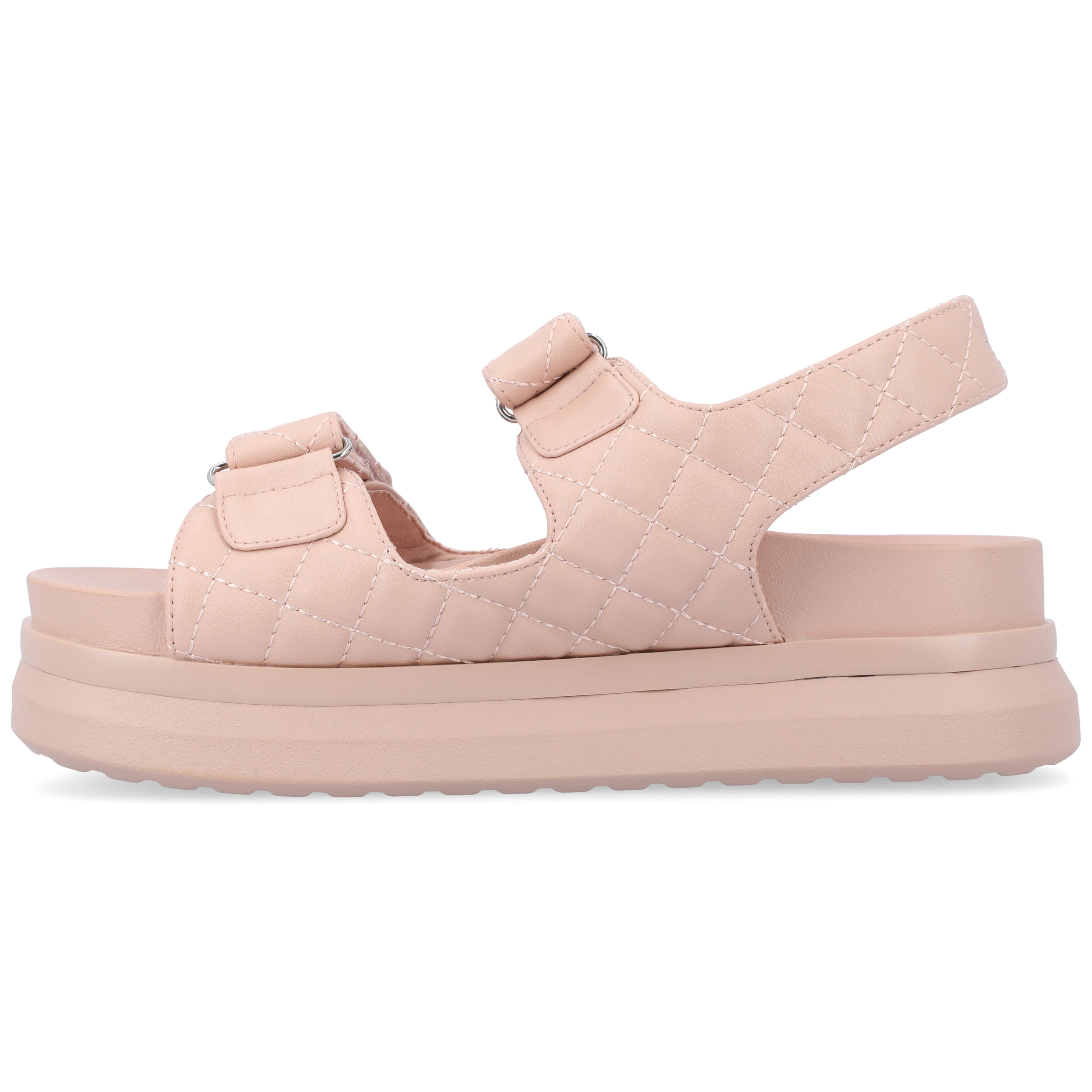 Journee Womens Debby Hook and Loop Platform Sport Sandals