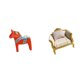 thumbnail image 1 of Figura de escritorio,Artesanía tradicional sueca de estatuas de caballos,sofá de casa de muñecas,Muebles para casa de muñecas,sofá para casa de muñecas,decoración a escala,Accesorios, 1 of 8