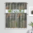 thumbnail image 2 of Gray Abstract Oil Painting Kitchen Curtain Valance 3 Piece Set for Kitchen Curtains and Valance Set Short Curtain Sink Window Decor 36 Inch Small Window Treatment Tier 27.5x36 Length, 2 of 6