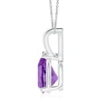 thumbnail image 2 of ANGARA Natural V-Bale Pear-Shaped 1.5 ct Amethyst Solitaire Pendant in 14K White Gold for Women (Size-9x7mm) | February Birthstone, Anniversary, Jewelry Gift for Women | Natural Amethyst Necklace, 2 of 8