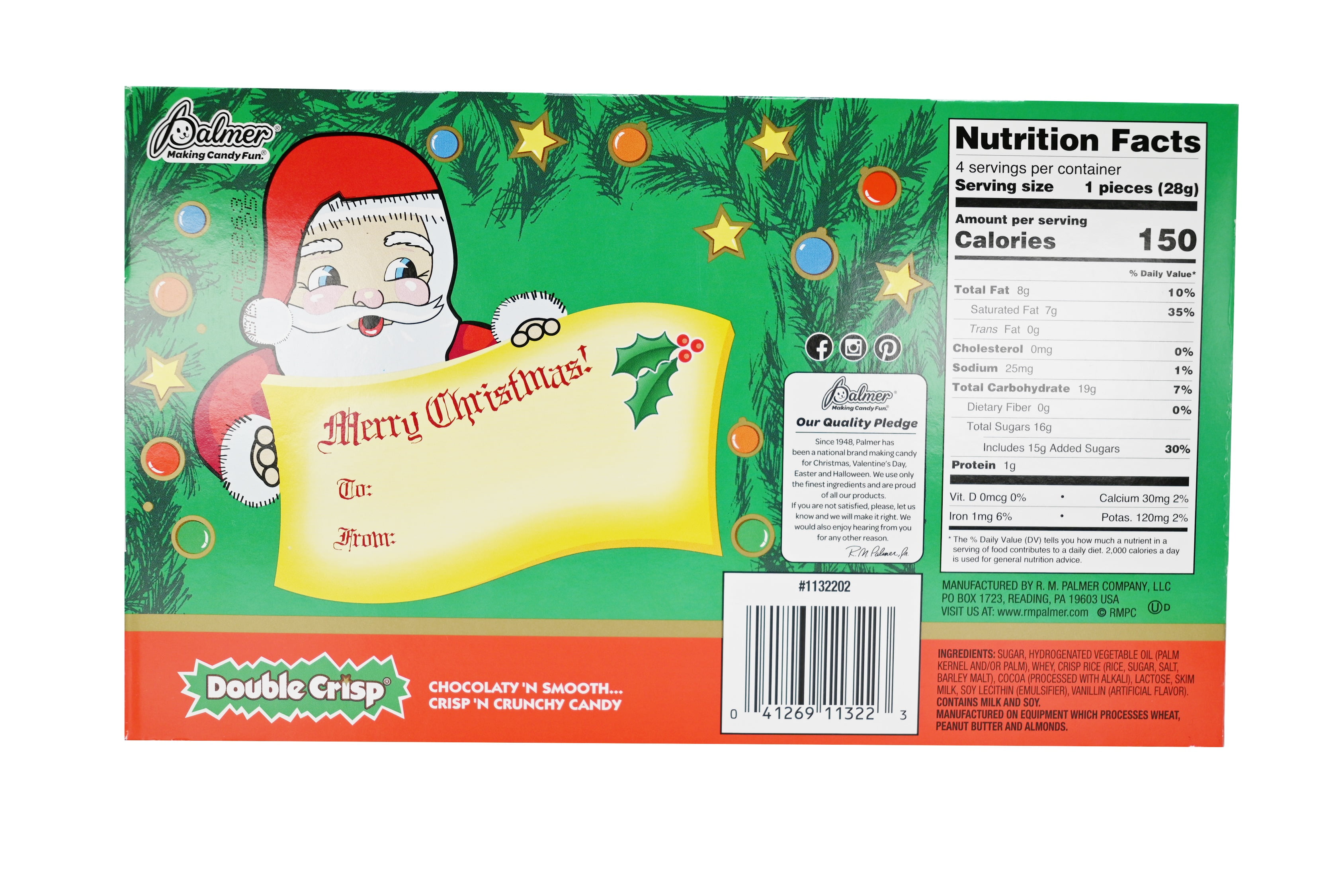 (3 pack) R.M. Palmer Crisp Kringle Chocolate Candy 4-Pack, 4oz, Contains Milk and Soy