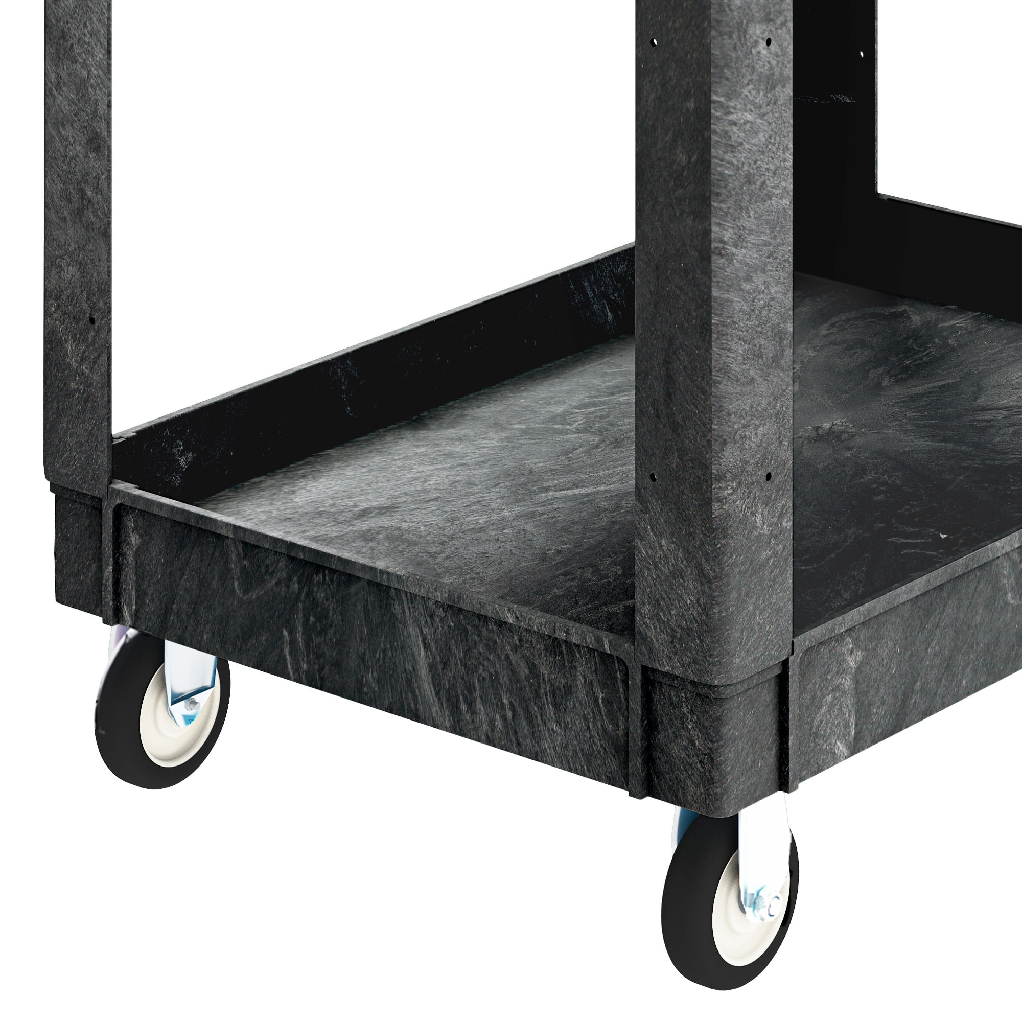 ModFusion Heavy-Duty Utility Cart with Wheels – 550 lbs Capacity Industrial Service Cart with Deep Storage Shelves for Easy Transport and Organization