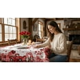 thumbnail image 3 of Sm:)e Valentine's Day Tablecloth 60 x 84 Inch Rectangle, Gnome Truck Red Heart Table Cover, 3 of 9