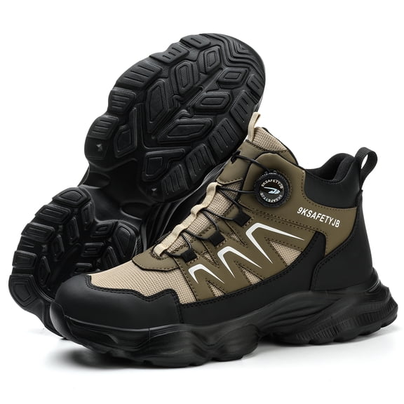 Steel Toe Work Boots for Men Safety Boots for Men with Slip Resistant, Comfortable Work Shoes for Construction, Industrial, and Outdoor Use