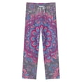 thumbnail image 4 of Boho Floral Mandala Print Winter Female Pants Flannel High Waist Women Pants Lady Warm Straight Leg Plush Trousers, 4 of 7