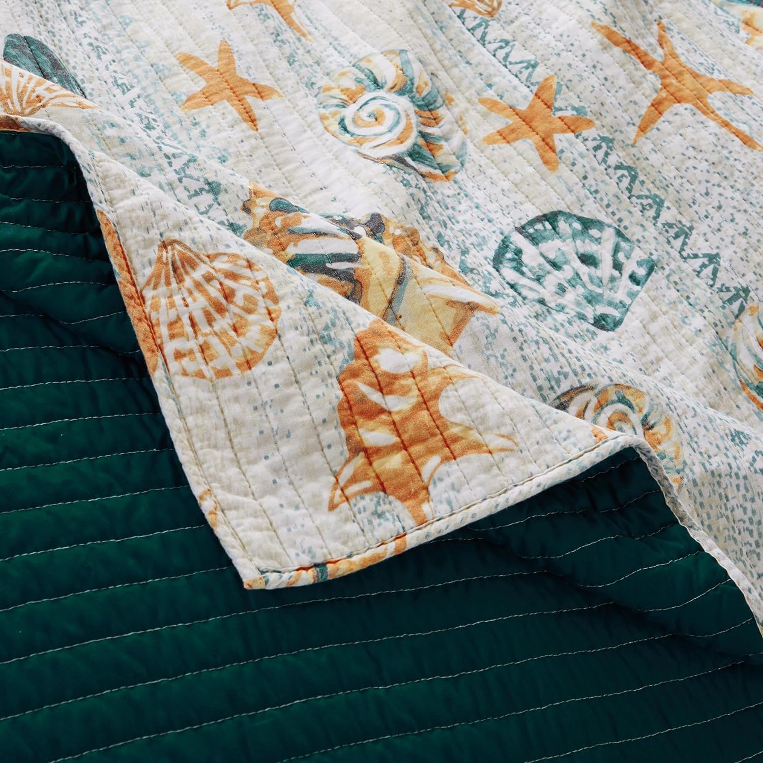 Greenland Home Kona Cotton-Rich Coastal Quilt Set, 3-Piece King/Cal King