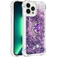 thumbnail image 6 of Glitter Case for Apple iPhone 14 Pro Max, Bling Sparkle Floating Cover Liquid Fashion Girly Women Girls Clear with Ring Holder Phone Case for iPhone 14 Pro Max  Purple, 6 of 12