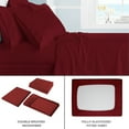 thumbnail image 4 of Swift Home 6-Piece Soft Lightweight Burgundy Microfiber Sheet Set with Extra Pillowcases, Queen, 4 of 5