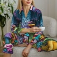 thumbnail image 6 of Sikiie Colorful Mushroom Women's Long-Sleeve Shirt and Full-Length Bottom Pajama Set (s-xxl)-Large, 6 of 7