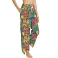 thumbnail image 2 of Xecao Colorful Dinosaur Women's Straight Lounge Pajama Pants: The Epitome of Relaxed Sleepwear, 2 of 9