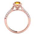 thumbnail image 4 of Engagement Rings for Women 3.46 Carat Diamond and Emerald Shaped Citrine Ring pave 10K Rose Gold, 4 of 5