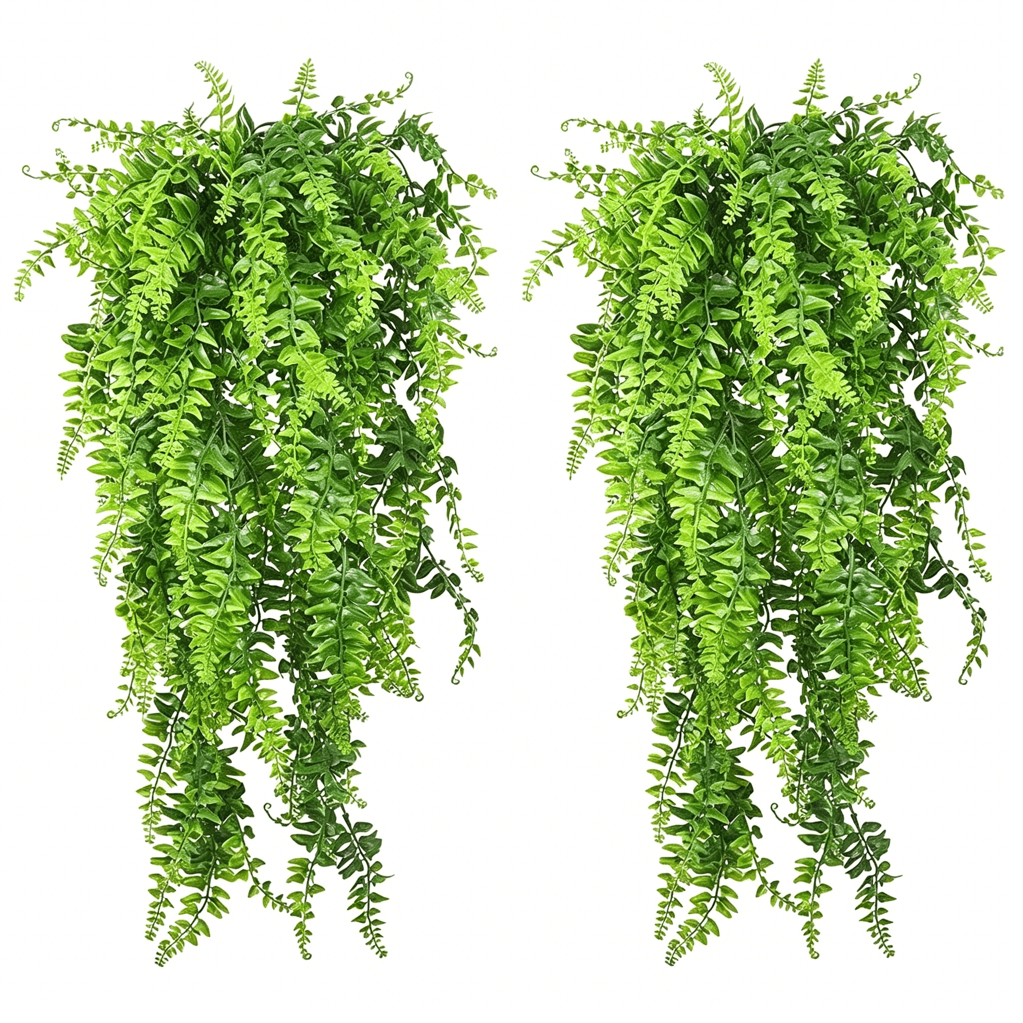 TUWAFE Reptile Plants Hanging Fake Vines Boston Climbing Terrarium Plant with Suction Cup for Bearded Dragons Lizards Crested Gecko Snake Hermit Crab and Tank Habitat Decorations (2 Pack)