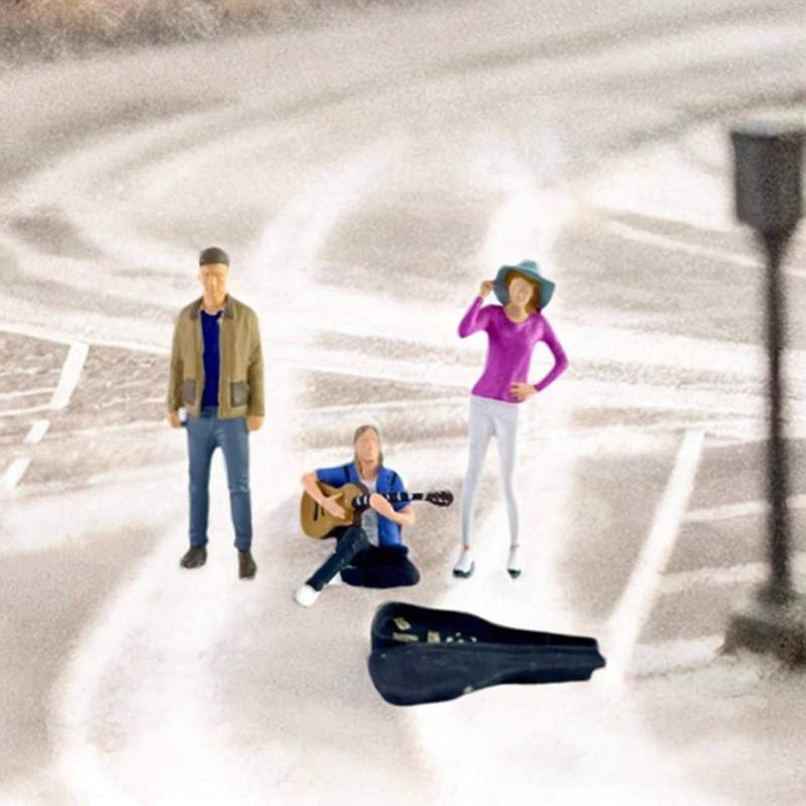 LeeQinersw 3 Pieces 1/64 People Figures Collectibles DIY Crafts Miniature Diorama Guitarist Purple