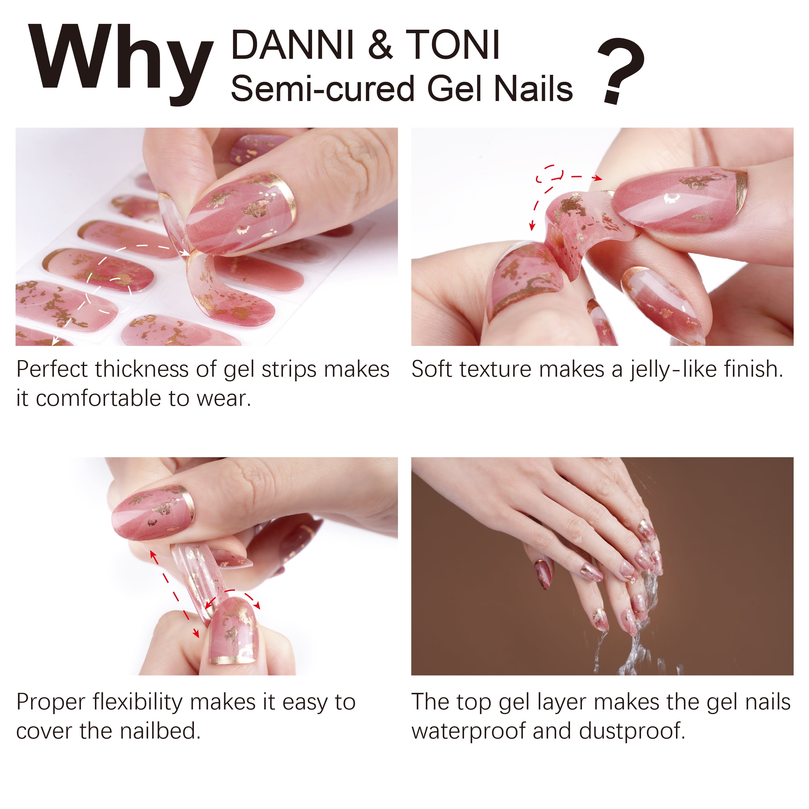 Lovely Nude Shade Semi-Cured Nail Stickers | Tint Nude | Danni & Toni