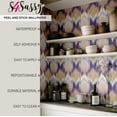 thumbnail image 5 of S4Sassy Ikat Pattern Wallpaper - Blue Wall Covering, 25" x 360" Self-Adhesive Textured Vinyl Walls Paper, Walls Wrap, Easy DIY Wall Covering For Kids Bedroom, Kids room wall decor, Playroom Wallpaper, 5 of 8