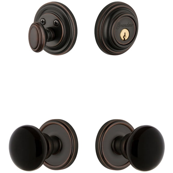 Grandeur Geocov_Sp_Eset_234 Georgetown Solid Brass Rose Single Cylinder Keyed Entry