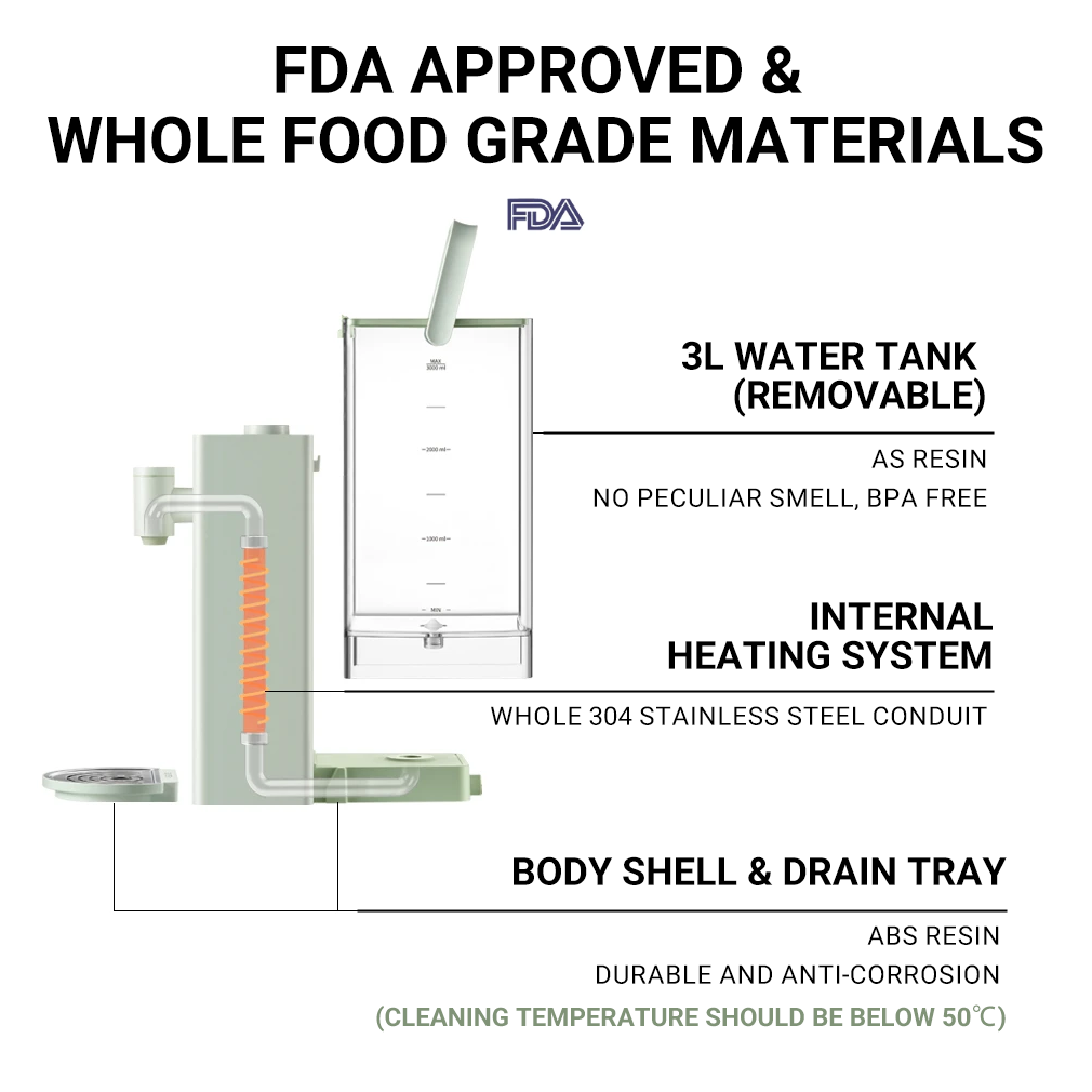 BUYDEEM S9013 Instant Hot Water Dispenser, Countertop Water Boiler & Warmer for Tea, Coffee and Baby Formula, Adjustable 8 Temperatures & 5 Water Outputs, 3L Water Tank(102oz), Green…