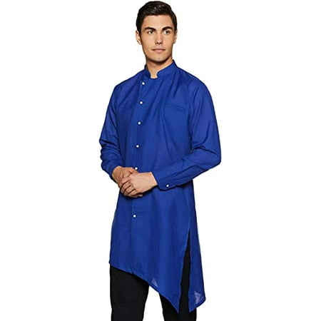 

Royal Kurta Mens Cotton Angarakha Kurta Blue