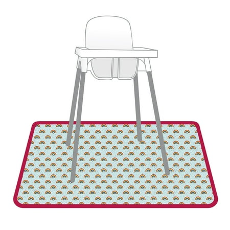 BapronBaby Eric Carle Rainbow Caterpillar Splash Mat - Waterproof Catch-All for Floor Table or High Chairs - Machine Washable - 45 x 45