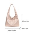 thumbnail image 2 of Purse Shoulse Slouchy Hobo Bag para Mujeres Bow PU Leather Color Sólido Cuero Compras Viajes, 2 of 9