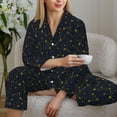 thumbnail image 6 of Picia Constellation Pattern Women’s Long-Sleeve Sleepwear Set - Soft 2-Piece Loungewear with Pockets, Comfy PJs for Relaxing Nights-Small, 6 of 7