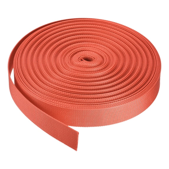 Flat Nylon Webbing Strap 1 Inch 25 Yards Tangerine for Backpack, Luggage-rack