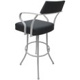 thumbnail image 2 of Carolina Extra Tall 34" Swivel Metal Bar Stool - Gray Vinyl - White Frame, 2 of 3