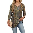 thumbnail image 4 of Wiholl 3/4 Length Sleeve Womens Tops Dressy Casual Plus Size Tunics to Wear with Leggings, 4 of 9