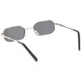 thumbnail image 4 of Extreme Small Thick Metal Rounded Rectangle Sunglasses Neutral Colored Lens 48mm (Silver / Smoke), 4 of 4