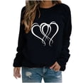 thumbnail image 2 of Jsaierl Hauts de la Saint-Valentin pour Femmes Mignons Imprimé Cœur Chemises Décontractées Manches Longues Tendance Col Rond Blouses 2025, 2 of 3
