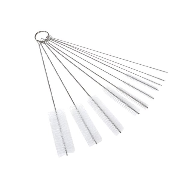 10PCS/Set Drinking Straw Cleaning Brushes Stainless Steel Nylon Brush