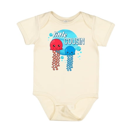 

Inktastic Little Cousin Cute Jellyfish Gift Baby Boy or Baby Girl Bodysuit