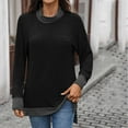 thumbnail image 2 of Uaswgudfs ​Women Blouses Casual Long Sleeve Comfort Top, Soft Textured Fabric Round Neckline & Visible Stitching Details Everyday Wear Essentials, 2 of 4