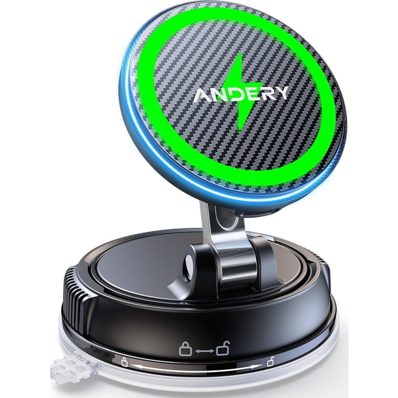 Soporte para Auto ANDERY MagSafe Cargador Inalámbrico 15W Magnético 2400gf