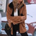 thumbnail image 3 of Women's Regular-fit Long Sleeve Fleece Fuzzy Plaid Shacket Jackets Lightweight Windproof Fall Winter Casual Coats, 3 of 5
