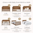 thumbnail image 5 of Delta Children Lola 6-in-1 Convertible Crib - Converts from Baby Crib to Toddler Bed, Daybed, Sofa Bed and Full-Size Bed With and Without Footboard, Fits Standard Full-Size Crib Mattress, Chestnut, 5 of 17