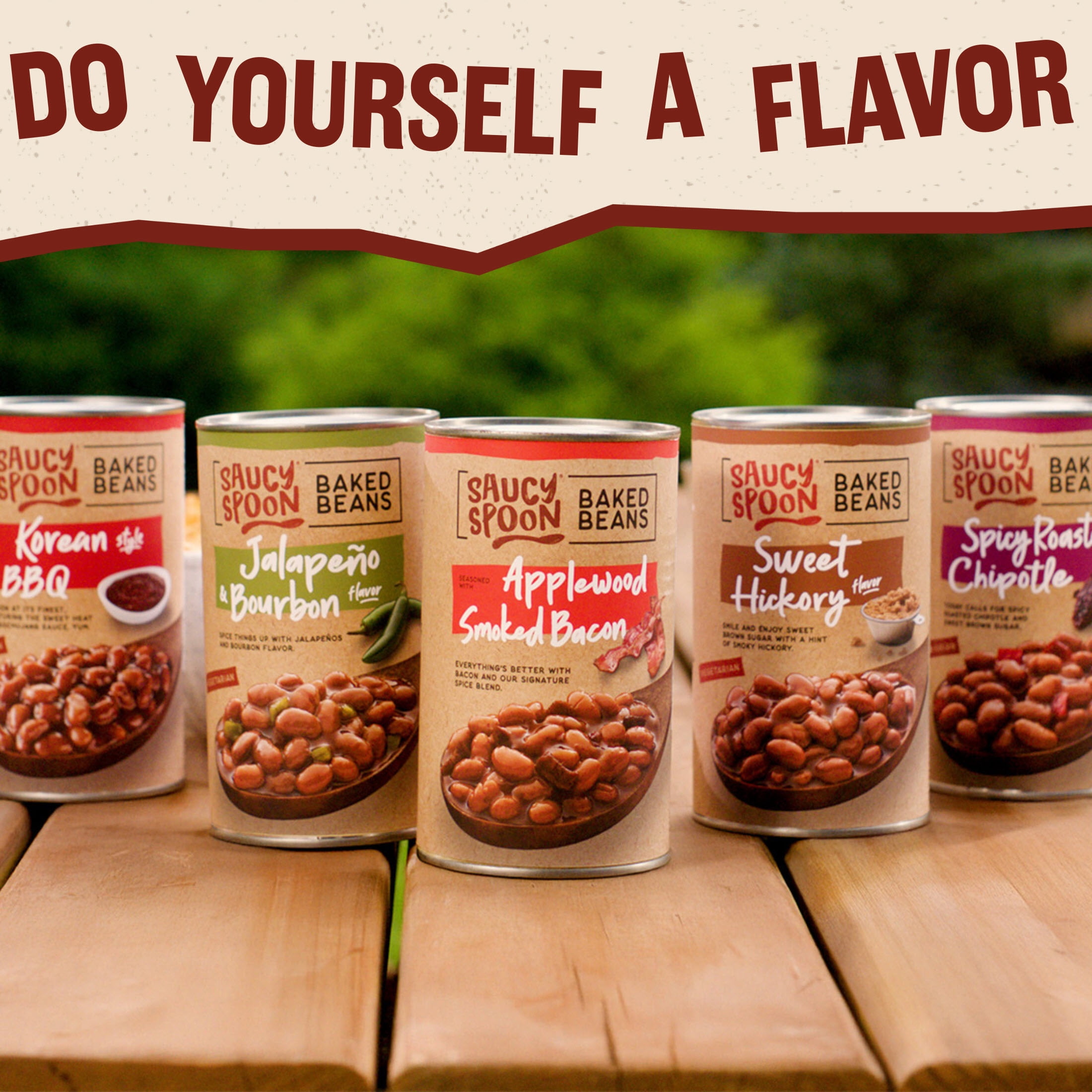 (5 pack) Saucy Spoon Applewood Smoked Bacon Baked Beans, Canned Beans, 28 oz Can