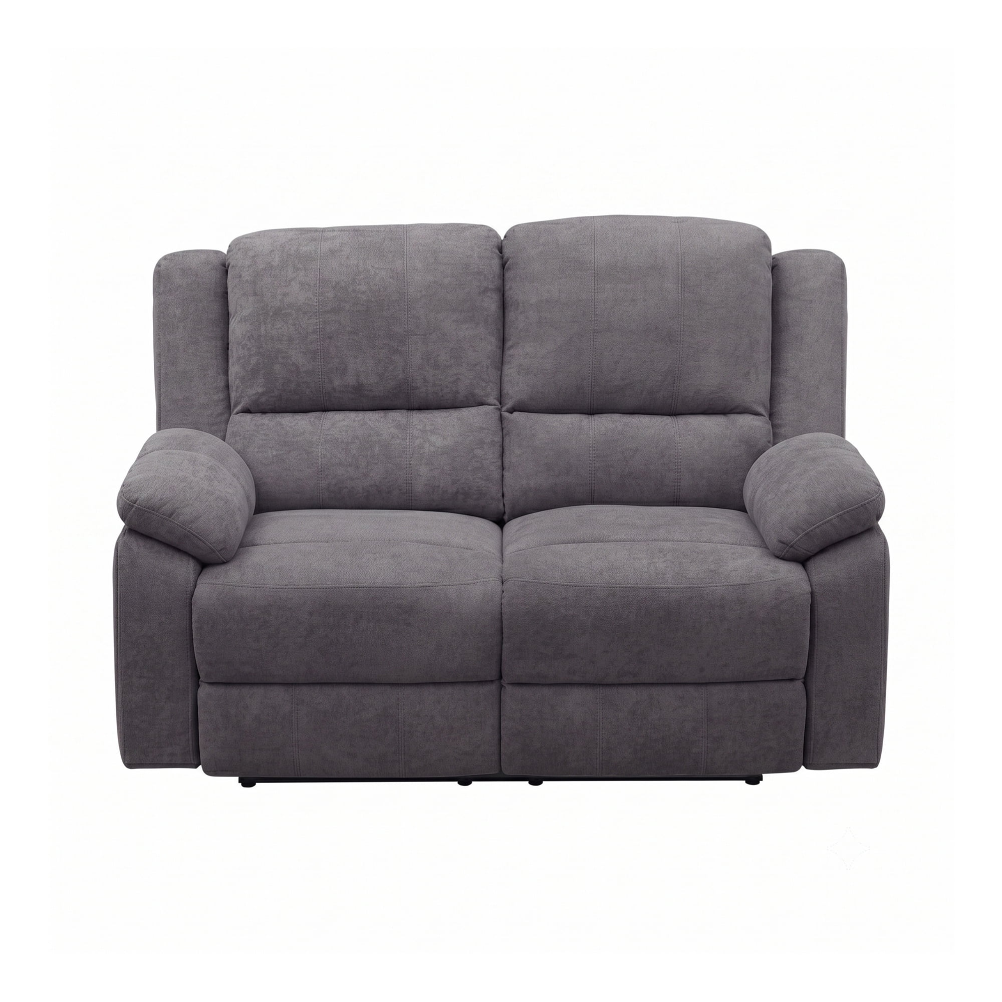 Grey 2-Seat Reclining Loveseat - Modern Microfiber Couch