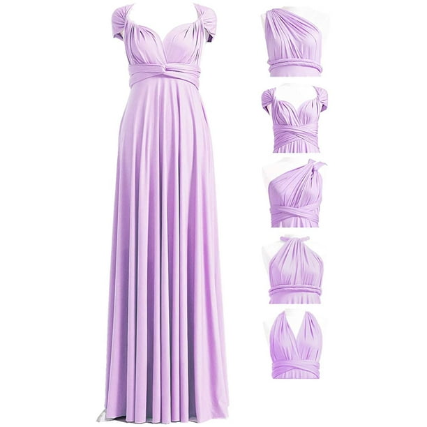 Purple Bridesmaid Dresses,Convertible Dress,Convertible Wrap Dress,Infinity  Dress,Multiway Dress,Twist Wrap Dress (Long Plus Size, Lavender) 