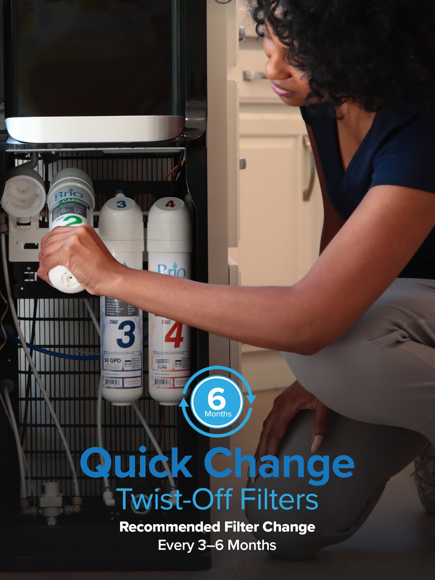 Brio Stage-4 Post-Carbon Coconut Carbon Replacement Water Filter