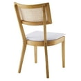 thumbnail image 5 of Caledonia Fabric Upholstered Wood Dining Chair Set of 2 in Natural White, 5 of 10