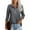 Gray, variant on Womens Tops, Women's Zip Front V-Neck 3/4 Sleeve Tunic Casual Top Solid Color Ladies Work Tops and Pullover Blouses