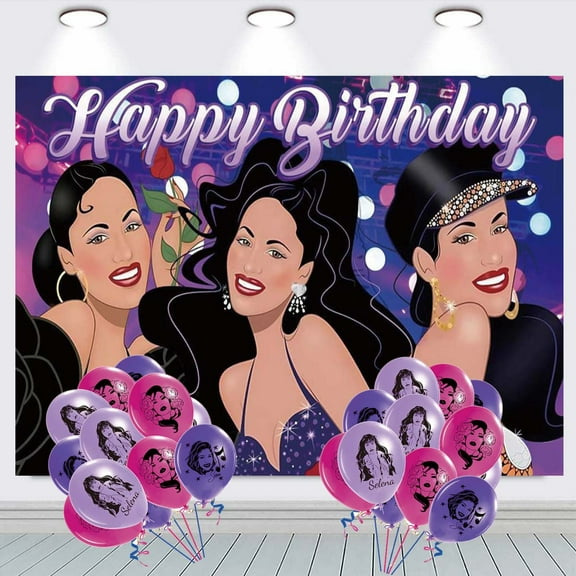 NR-Selena Party Decorations Backdrop Banner Balloons Taspestry Wall Decor Background Poster Decor Supplies