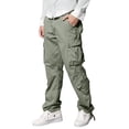 thumbnail image 2 of Pantalones Cargo Match Wild para Hombre en Algodón Verde Claro, 2 of 6