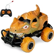 HahaGift Toys For 5 4 6 3 Year Old Boys Gifts,Remote Control Cars for Boys Dinosaur Party Favor Gifts Birthday Gifts for 3-5 Year old Boys Toys Age 2-6,Dinosaur Toys for Boys Gifts Age 3 4 6 5(Orange)