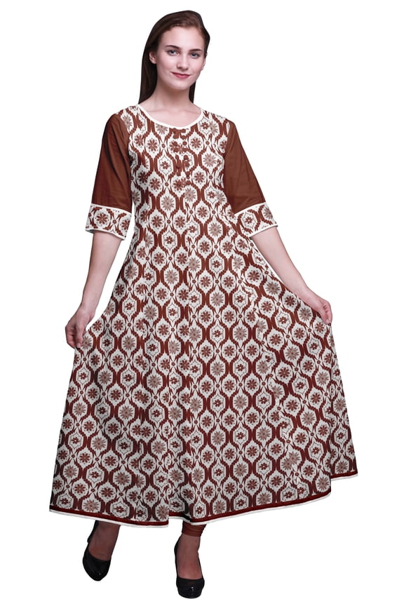 Printed Indian Kurtis For Women Anarkali Dress Long Maxi Dress Ethnic Kurti