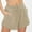 Khaki, variant on Fheaev Athletic Shorts For Women Sweat Shorts Comfy Summer Shorts High Waisted Running Shorts Sporty Short Workout Shorts Women's Summer Solid Color Drawstring Elastic Quarter Shorts Pants