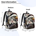 thumbnail image 2 of Saiise Sac à Dos pour Ordinateur Portable Imprimé Aigle Américain Rétro - Bretelles Réglables, Résistant à l'Eau, Grande Capacité, Design Élégant, Unisexe pour École, Bureau, Voyage-Petit, 2 of 5
