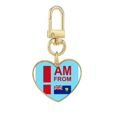 thumbnail image 1 of I Am From Helena Art Deco Fashion Gold Heart Keychain Metal Keyring Holder, 1 of 3