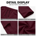 thumbnail image 5 of Dweltoz Men's Baggy Cargo Sweatpants Oversized Loose Fit Wide Leg Elastic Waist Drawstring Casual Pants with Pockets,Wine S, 5 of 7